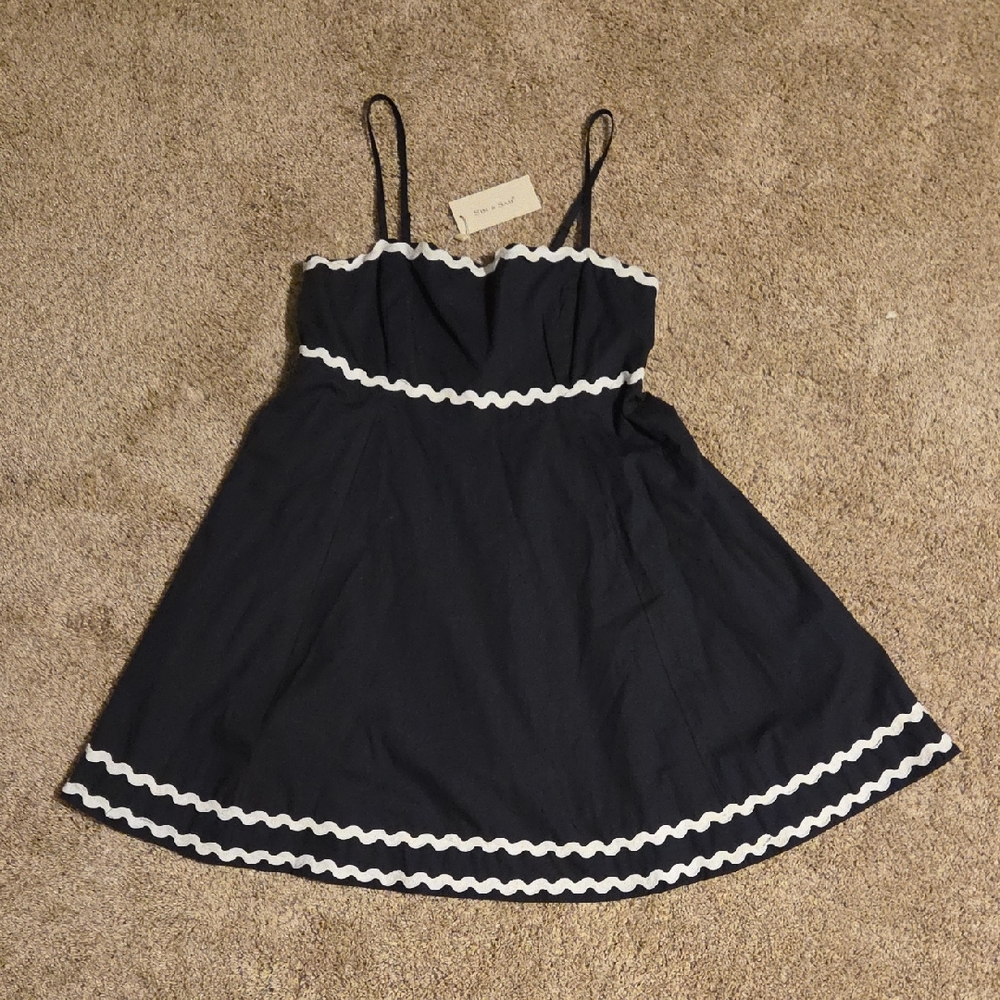 NWT Navy and White Dress, Size L